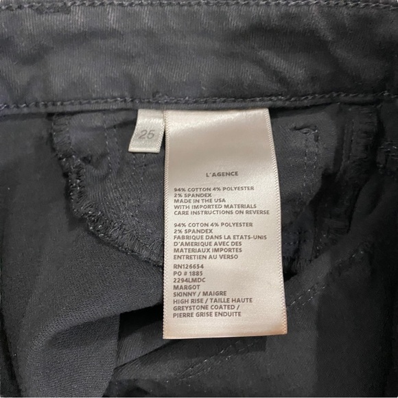 L'AGENCE LA USA Margot Skinny High Rise Women Greystone Coated Jeans Sz 25 x26 - Picture 9 of 15